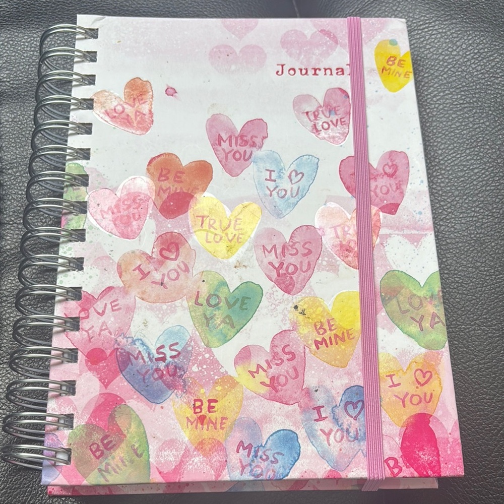 Heart Pattern Spiral Journal